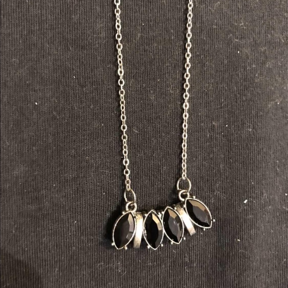 Paparazzi black stone necklace set
